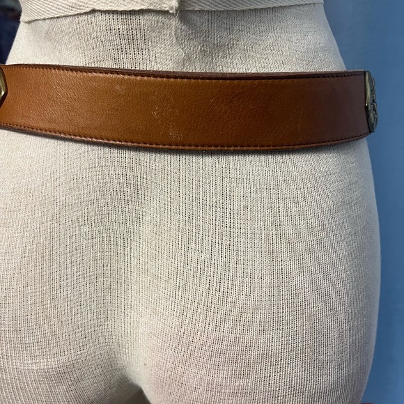 metal accent brown leather womens belt made in colombia size small One Of A Kind - Picture 4 of 15
